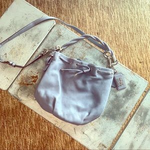 Coach slate blue drawstring crossbody
